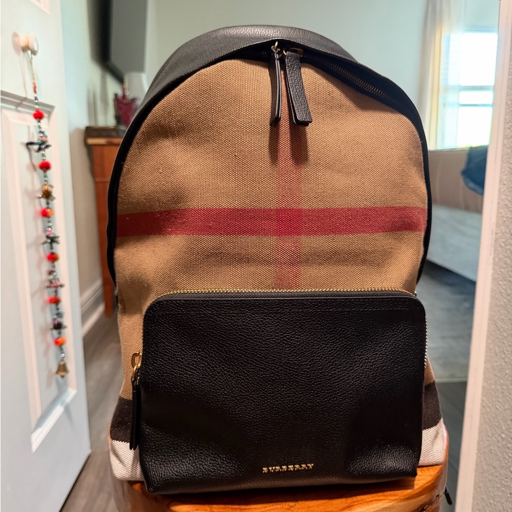 Burberry Beige and Black Men's Backpack